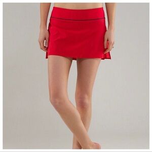 Rare Lululemon Run Speed Skirt Tango Red Size 10